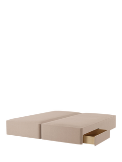 John Lewis OUTLET Pocket Sprung 2 Drawer Divan Base, Emperor, Like New, Soft Touch Chenille Mole, Mole