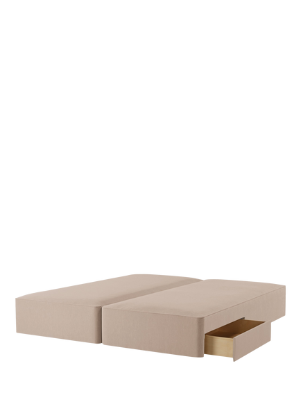 John Lewis OUTLET Pocket Sprung 2 Drawer Divan Base, Emperor, Like New, Soft Touch Chenille Mole, Mole