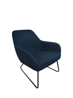 John Lewis OUTLET Form Accent Chair, Black Metal Leg, Like New, Velvet Midnight Sky, Velvet Midnight Sky