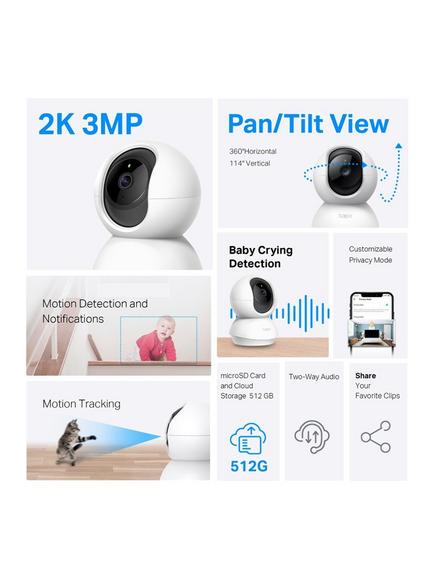 TP-Link Tapo TC71 2K Indoor Pan & Tilt Smart Security Camera, Black - view 2, Black