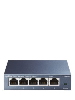 TP-Link TL-SG105 5-Port Desktop Network Switch, Black, Black