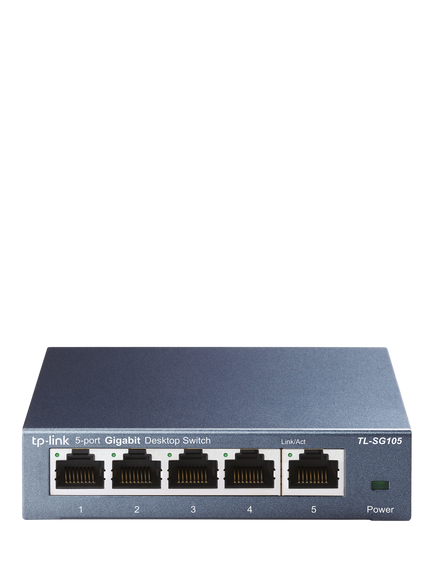 TP-Link TL-SG105 5-Port Desktop Network Switch, Black, Black