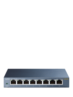 TP-Link TL-SG108 8-Port Desktop Network Switch, Black, Black