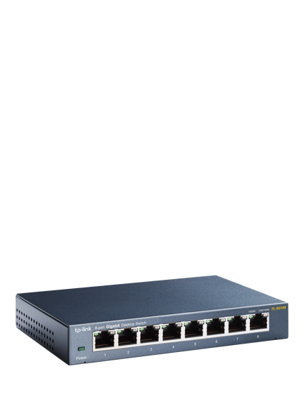 TP-Link TL-SG108 8-Port Desktop Network Switch, Black - view 2, Black