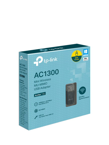 TP-Link Archer T3U Mini Wireless MU-MIMO USB Wi-Fi Adapter, AC1300, Black - view 2, Black