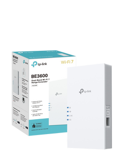 TP-Link RE220BE Dual Band Wi-Fi 7 Range Extender, White, White