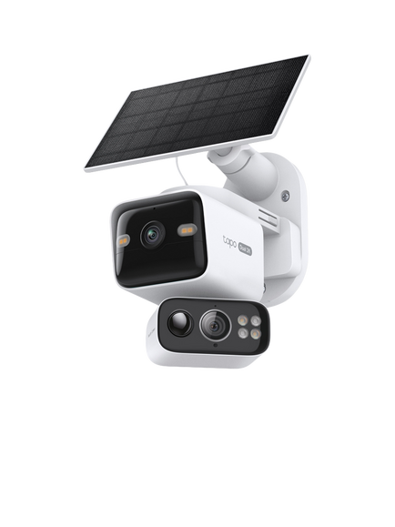 TP-Link Tapo TC93D KIT 2K Dual Lens Solar-Powered Pan & Tilt Smart Security Camera Kit, Black, Black