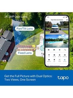 TP-Link Tapo TC93D KIT 2K Dual Lens Solar-Powered Pan & Tilt Smart Security Camera Kit, Black - view 2, Black