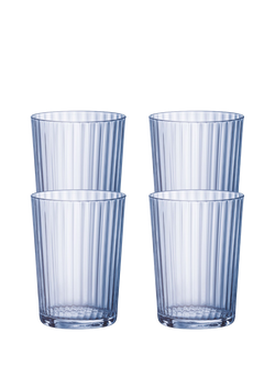 Bormioli Rocco Fluted Highball Glasses, Pack of 4, 500ml, Blue, Blue