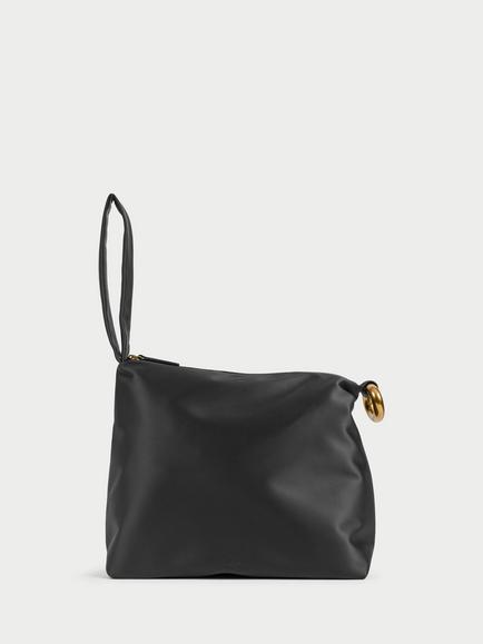 By Malene Birger Isadora Satin Wristlet Bag, Black - view 2, Black