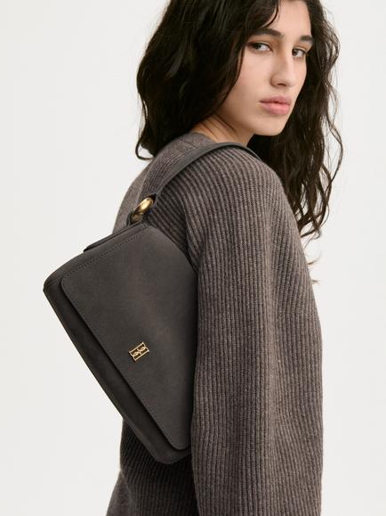 By Malene Birger Lellie Shoulder Bag, Brushed Grey - view 2, Brushed Grey