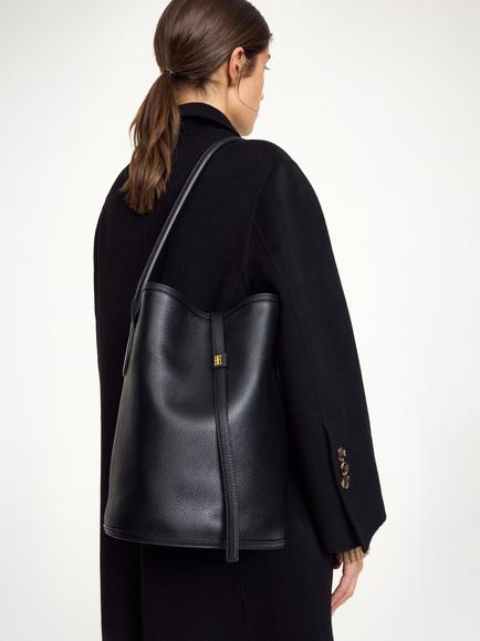 By Malene Birger Maryllon Leather Bucket Bag, Black - view 2, Black