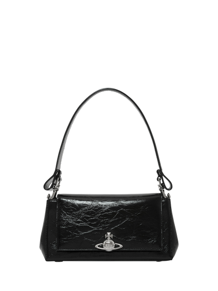 Vivienne Westwood Hazel Medium Leather Shoulder Bag, Black, Black
