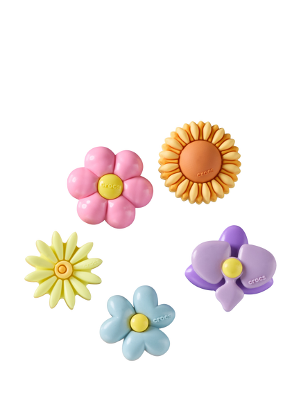 Crocs Kids' Jibbitz Puffy Flower Charms, Pack of 5, Multi, Multi