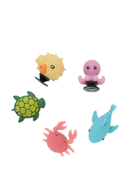Crocs Kids' UV Colour Changing Sea Animals Jibbitz Charms, Pack of 5, Multi, Multi