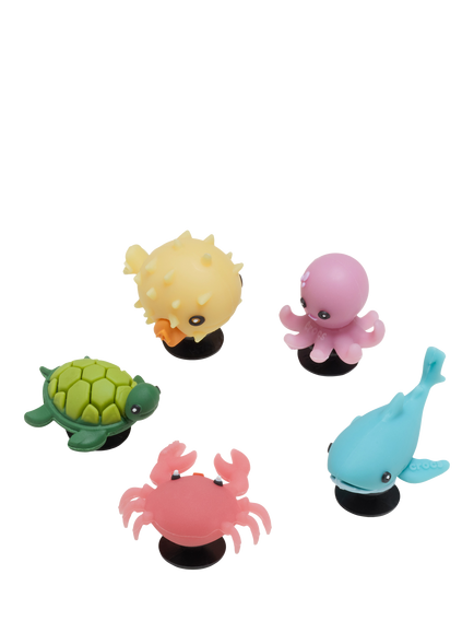 Crocs Kids' UV Colour Changing Sea Animals Jibbitz Charms, Pack of 5, Multi - view 2, Multi