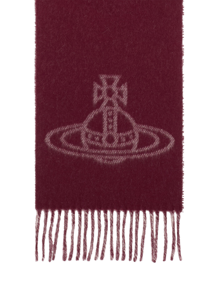 Vivienne Westwood Pure Wool Double Face Scarf, Bordeaux/Cream