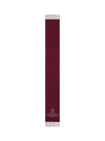 Vivienne Westwood Pure Wool Double Face Scarf - view 2, Bordeaux/Cream
