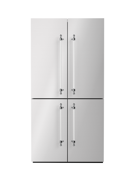 ILVE Milano R91NCD Freestanding 60/40 Cross Door Fridge Freezer, Stainless Steel & Chrome