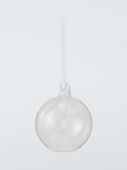 John Lewis Glass Snowflake Baubles, Box of 9, Clear, Clear