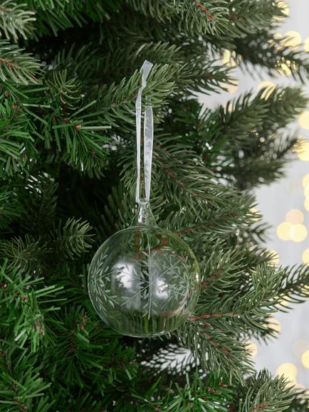 John Lewis Glass Snowflake Baubles, Box of 9, Clear - view 2, Clear