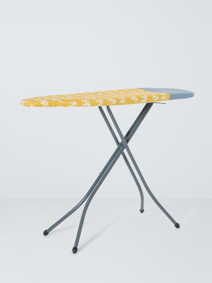 John Lewis Compact Ironing Board, 114 x 38cm, Grey & Mustard, Grey & Mustard