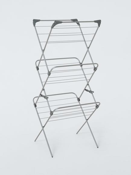 John Lewis 3 Tier Indoor Clothes Airer, Silver, Silver