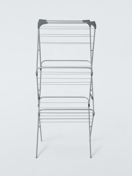 John Lewis 3 Tier Indoor Clothes Airer, Silver - view 2, Silver