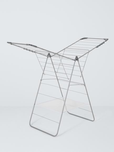 John Lewis X Wing Indoor Clothes Airer, Silver, Siliver