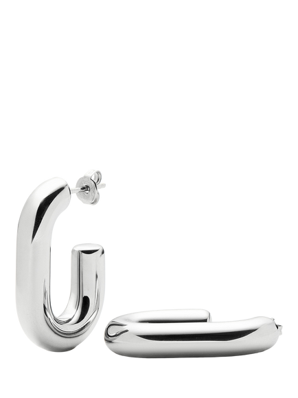 Missoma Chubby Oval Hoop Earrings, Silver, Silver