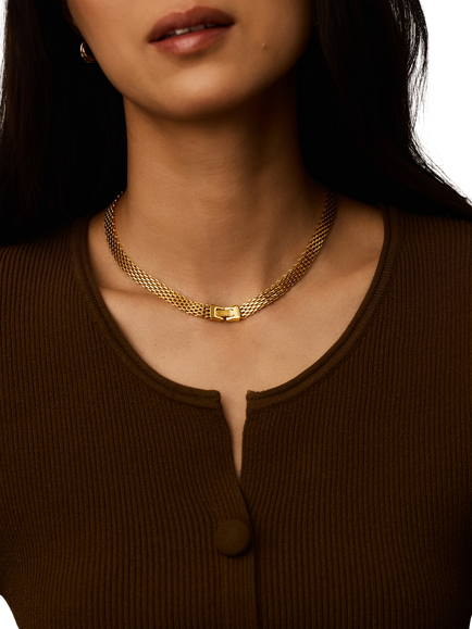 Missoma Heirloom Chain Choker Necklace, Gold - view 2, Gold