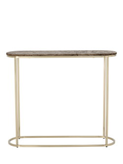 John Lewis OUTLET Ned Marble Top Console Table, Brown, Brown Light