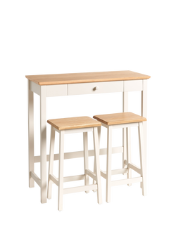 John Lewis OUTLET Wilton Breakfast Bench with 2 Stools, Linen, Linen