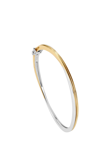 Astley Clarke Aurora Weave Mixed Metal Bangle, Gold/Silver - view 2, Gold/Silver