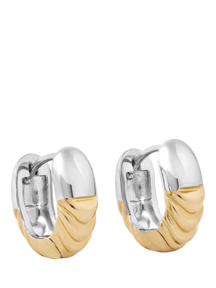 Astley Clarke Aurora Weave Mixed Metal Hoop Earrings, Gold/Silver, Gold/Silver
