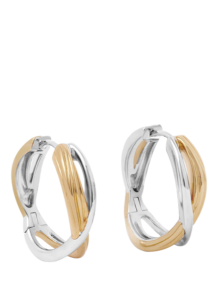 Astley Clarke Weave Mixed Metal Hoop Earrings, Gold/Silver, Gold/Silver
