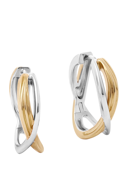 Astley Clarke Weave Mixed Metal Hoop Earrings, Gold/Silver - view 2, Gold/Silver