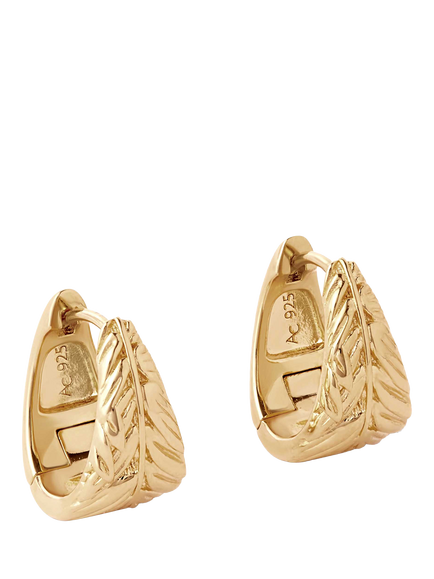 Astley Clarke Terra Textured Hoop Earrings, Gold, Gold