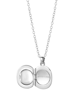 Astley Clarke Aurora Weave Mixed Metal Locket Necklace, Gold/Silver - view 2, Gold/Silver