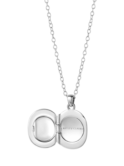 Astley Clarke Aurora Weave Mixed Metal Locket Necklace, Gold/Silver - view 2, Gold/Silver