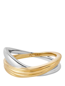 Astley Clarke Aurora Weave Mixed Metal Ring, Gold/Silver, Gold/Silver