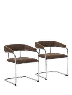 John Lewis OUTLET Curve Dining Armchair, Set of 2, Cocoa, Cocoa