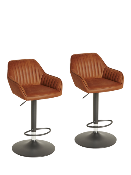 John Lewis OUTLET Brooks II Gas Lift Adjustable Bar Stool, Set of 2, Whisky, Kentucky Col 9