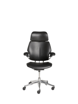 Humanscale OUTLET Freedom Leather Office Chair, Black/Chrome, 