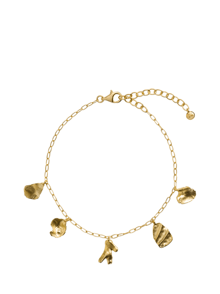 Monica Vinader Asymmetric Shell Fragment Charm Bracelet, Gold, Gold