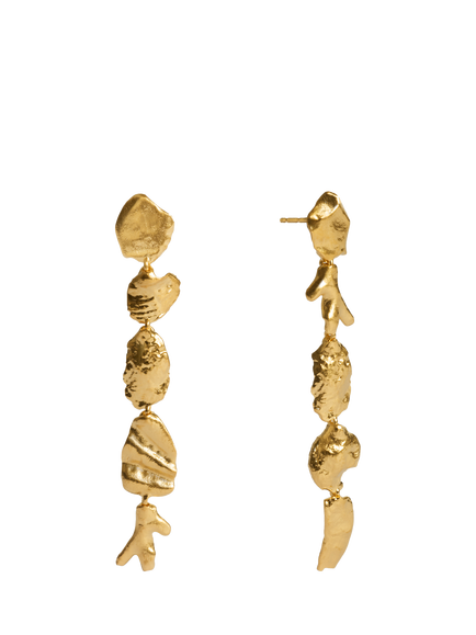 Monica Vinader Asymmetric Shell Fragment Drop Earrings, Gold, Gold
