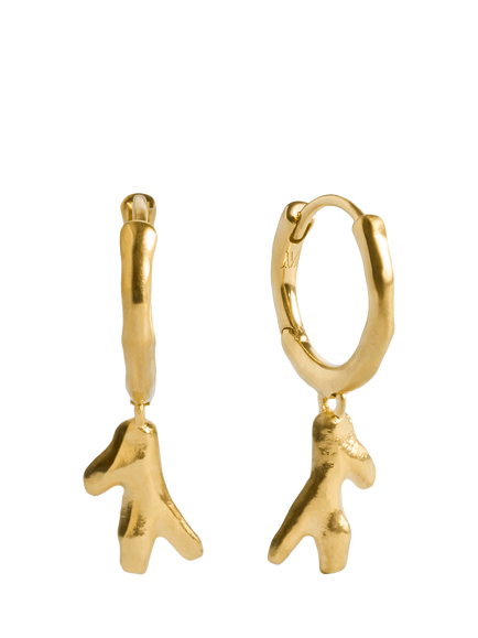 Monica Vinader Coral Fragment Huggie Hoop Earrings, Gold, Gold
