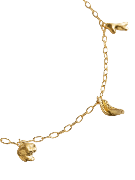 Monica Vinader Asymmetric Shell Fragment Necklace, Gold, Gold