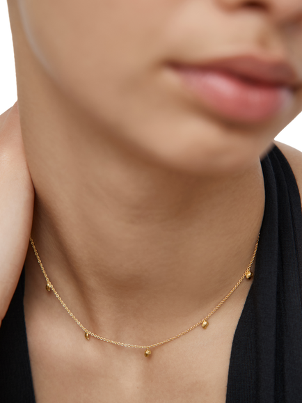 Monica Vinader Fragment Station Necklace, Gold - view 2, Gold