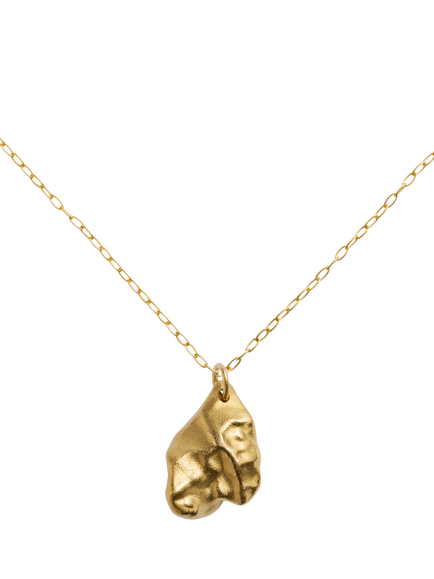 Monica Vinader Textured Pendant Necklace, Gold, 18k Gold Vermeil